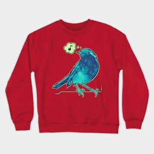 aqua blue song bird Crewneck Sweatshirt